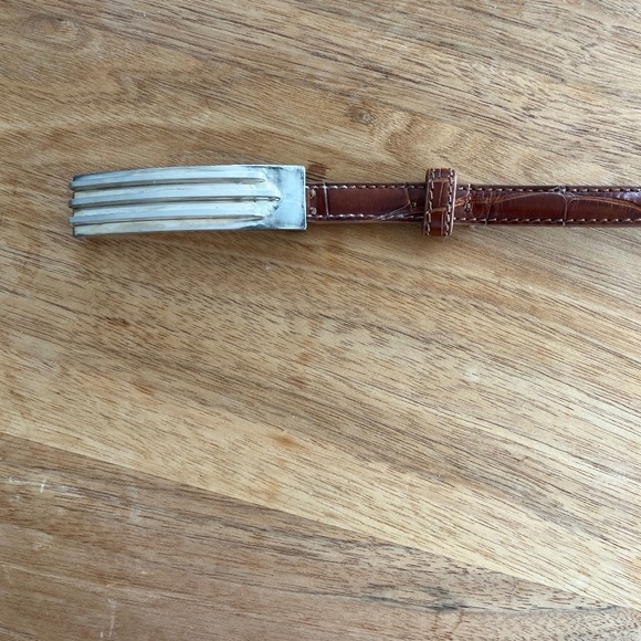 Ralph Lauren Genuine American Alligator Belt with Sterling Silver Buckle - Tan main image 5
